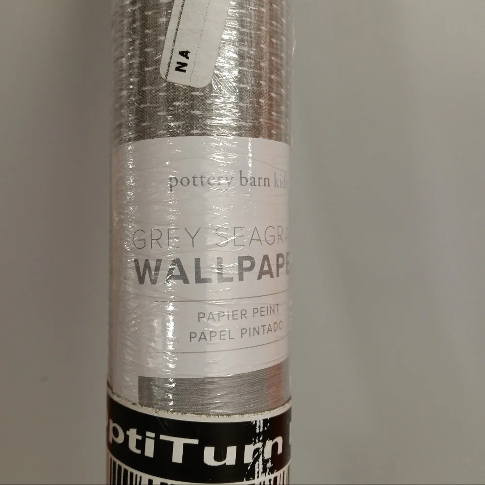 Pottery Barn Kids Seagrass Peel & Stick Wallpaper Grey - Discontinued color